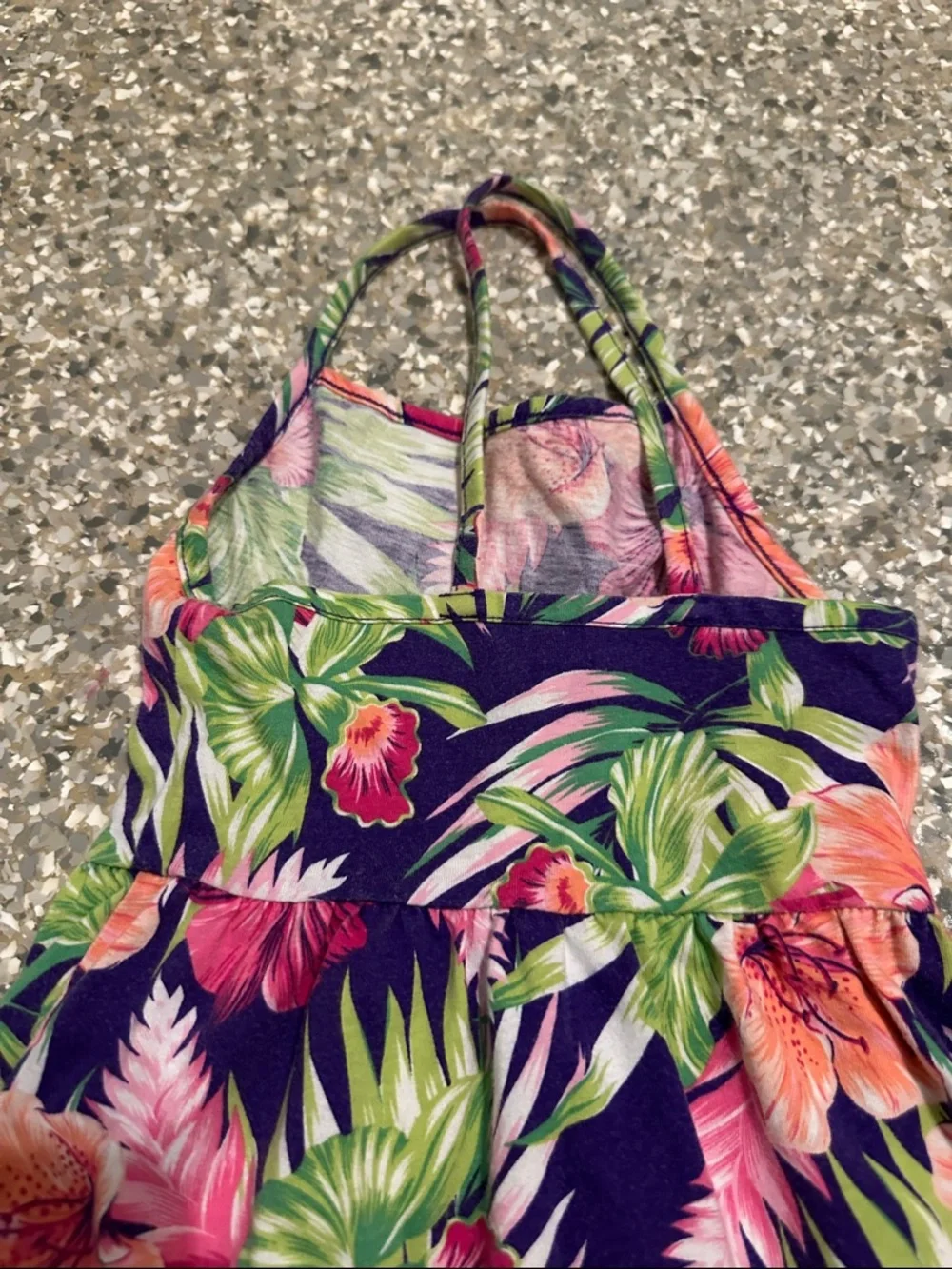The Children's Place Purple Floral Tiered Sundress with Pink and Green - Picture 5 of 5